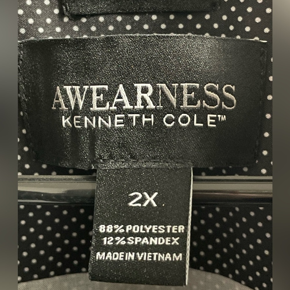 AWARENESS by Kenneth Cole Black and White Polka Dot Dress Shirt